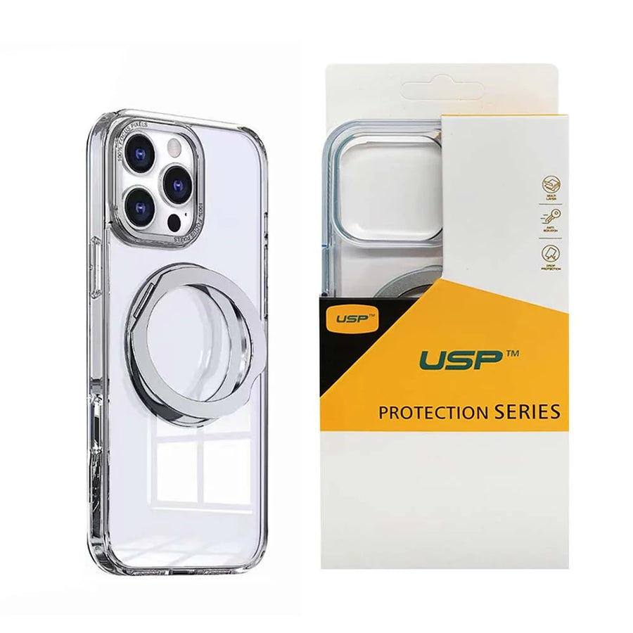 USP Apple iPhone 17 Pro (6.3') Clear Case with MagSafe - 360° Rotatable Ring-Stand,Scratch Resistant,Shockproof,5 Years