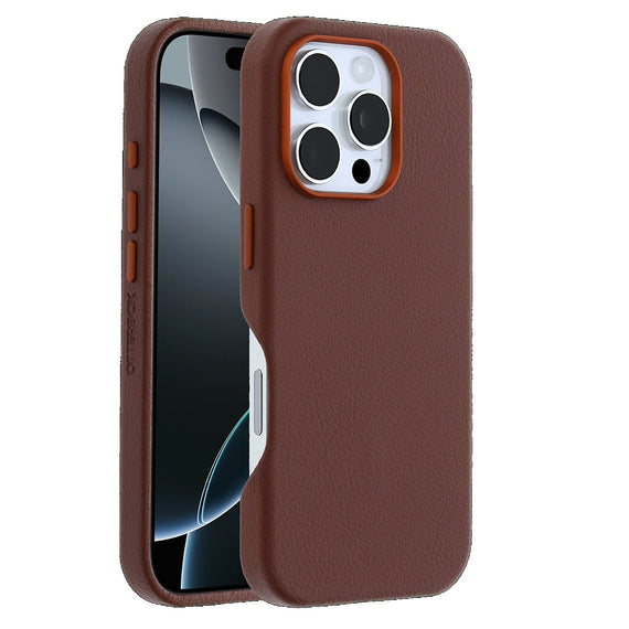 OtterBox Symmetry MagSafe Cactus Leather Apple iPhone 16 Pro Max (6.9') Case Brown - (77-96337),DROP+ 3X Military Standard,