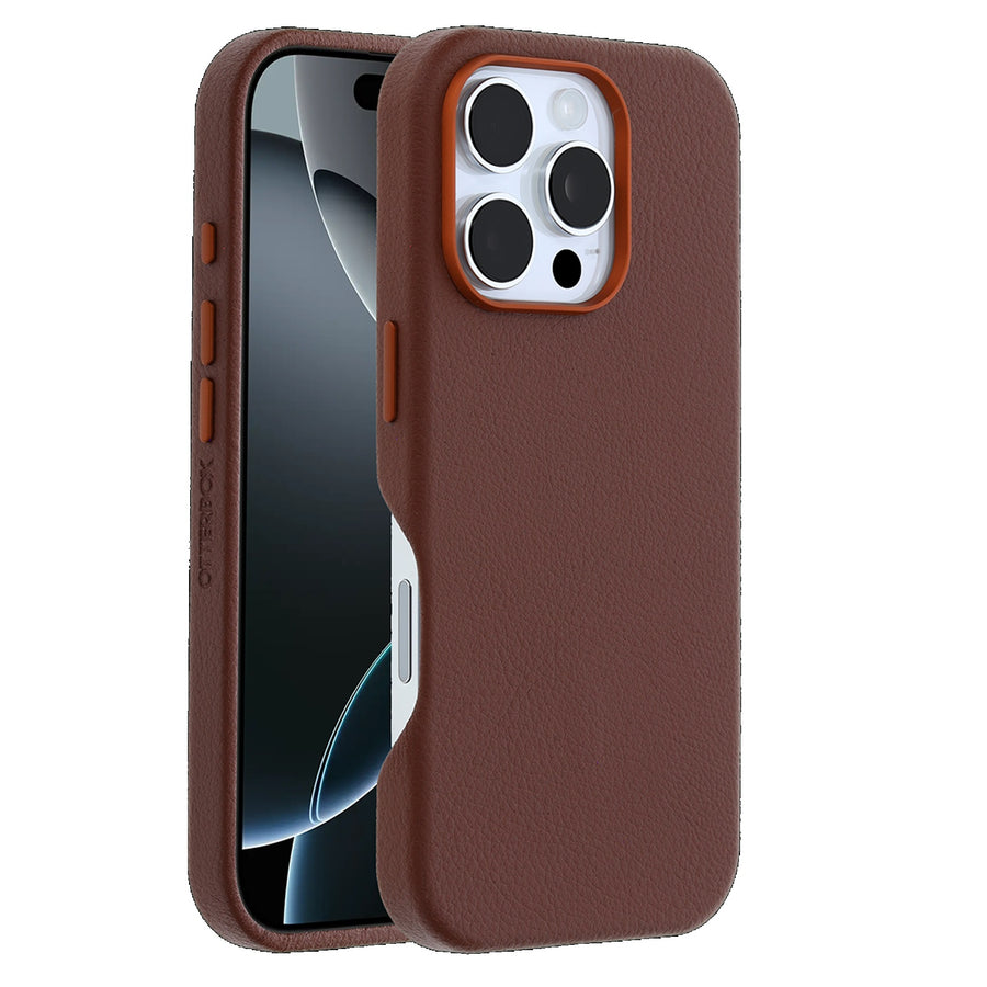 OtterBox Symmetry MagSafe Cactus Leather Apple iPhone 16 Pro Max (6.9') Case Brown - (77-96337),DROP+ 3X Military Standard,