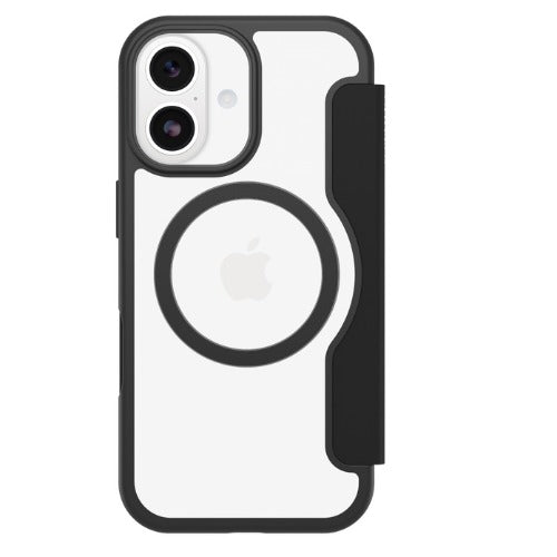 OtterBox React Folio MagSafe Apple iPhone 17 (6.3') Case Black Crystal (Clear/Black) - (77-98586), DROP+ Military Standard,