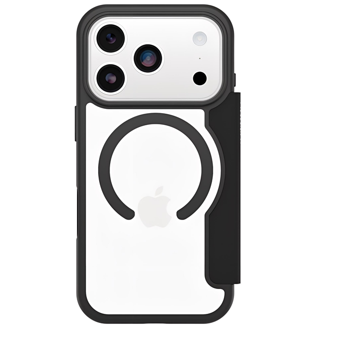 OtterBox React Folio MagSafe Apple iPhone 17 Pro Max (6.9') Case Black Crystal (Clear/Black) - (77-98589), DROP+ Military