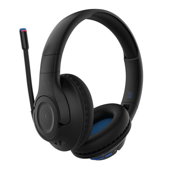 Belkin SoundForm Inspire USB-C Wireless Over-Ear Headset for Kids - Black (AUD006btBLK), 35 hours of Playtime, 40mm Drivers, Foldable,2 Years Warranty