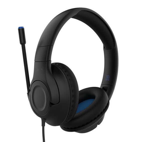 Belkin SoundForm Inspire USB-C Wired Over-Ear Headset for Kids - Black (AUD007fqBK), 85db Volume, 3.5mm Cable, Safe Sound for Kids, 2 Years Warranty