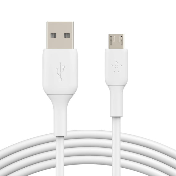 Belkin BoostCharge Micro-USB to USB-A Cable (1M) - White (CAB005bt1MWH), 7.5W, 480Mbps, 25K+ Bends, USB-IF Certified, 2 Years Warranty