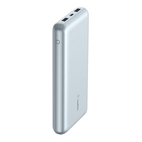 Belkin BoostCharge CCC-Certified 20k mAh Power Bank (Triple-Port) + USB-C to USB-A Cable - Pearl Blue (BPB012btPB), 2xUSB-A,