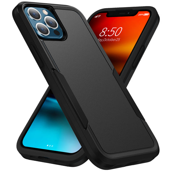 Phonix Apple iPhone 13 Pro Max Armor Light Case Black - Two Tough Layers, Port Covers, No Slip Grippy Edges, Durable, Rugged, Sleek, 3 Years Warranty