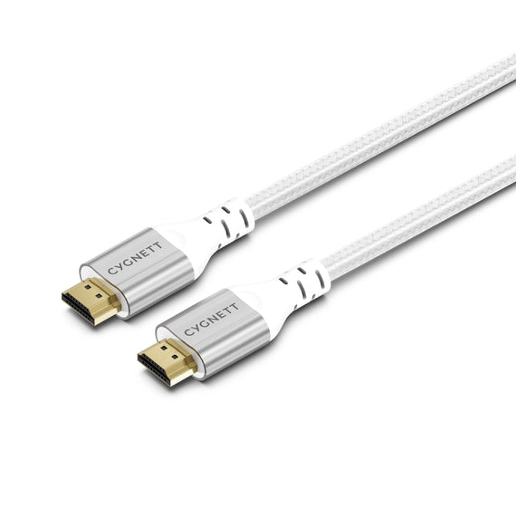 Cygnett Unite 8K HDMI to HDMI Cable (1.5M) - White(CY4864CYHDC), Braided, Supports 8k (60Hz) & 4k (120Hz), 48Gbps