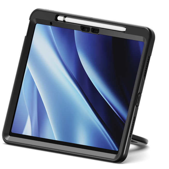 Cygnett GripStand Apple iPad Air (13') (M2/M3) Case -Black(CY5203CPGRP), Built-in Screen Protector, 2 Years Warranty iPad,