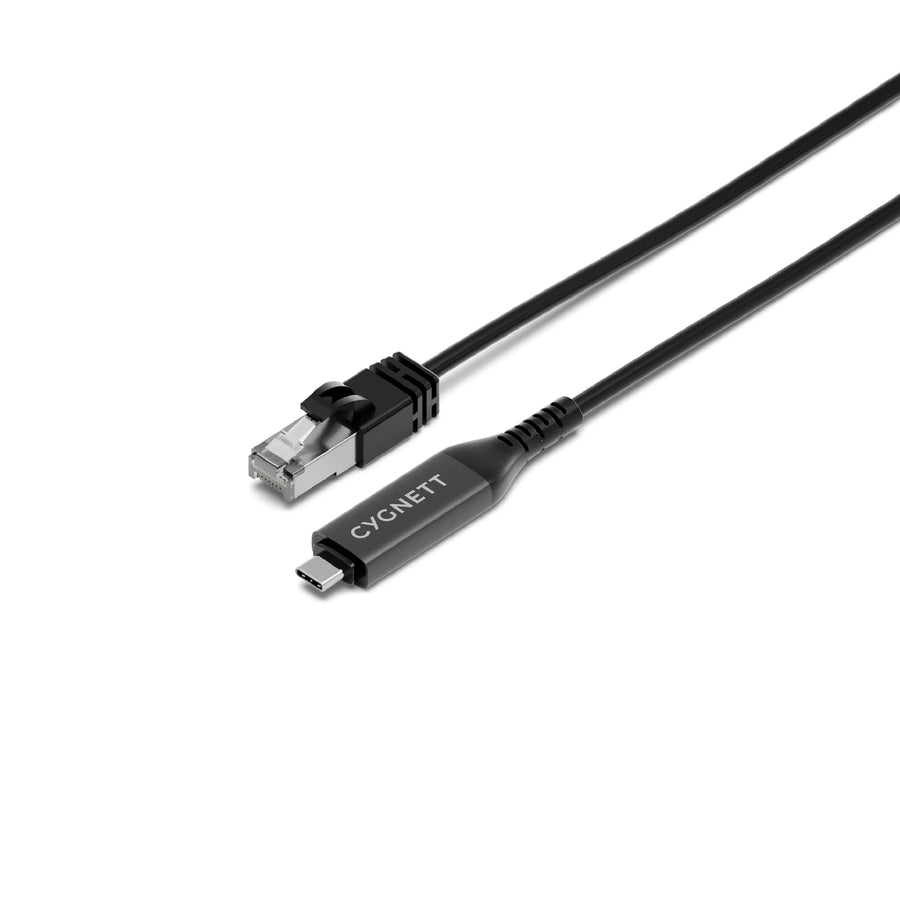 Cygnett Unite USB-C To RJ45 Ethernet Cable Gigabit (5M) - Black(CY5506PCCCE), 1Gbps, USB 3.2, Universal Compatibility, 2