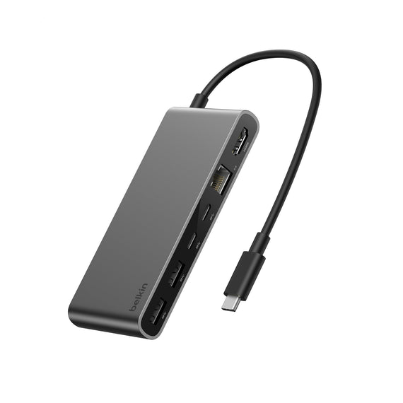 Belkin Connect 8-Port USB-C Hub with 2.5Gb Ethernet - (INC024fqSGY), 100W PD, 10Gbps, 4K@60Hz, 2.5Gbps Ethernet, 2 Years Warranty