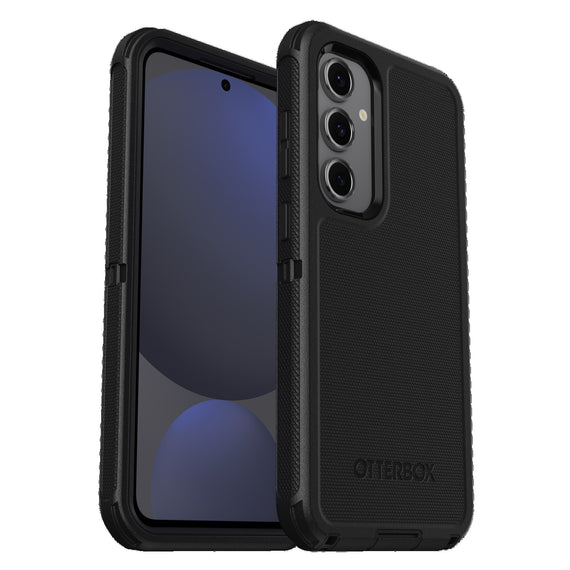 OtterBox Defender Samsung Galaxy S24 FE 5G (6.7') Case Black - (77-97095), DROP+ 7X Military Standard, Multi-Layer, Port Covers, 7 Years Warranty