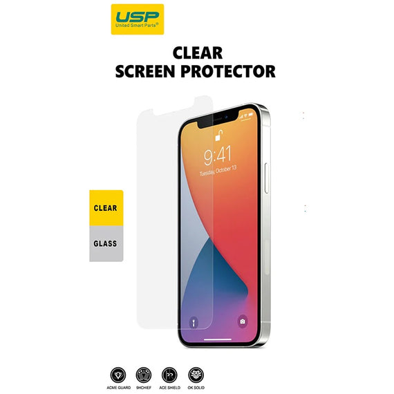 USP Apple iPhone 16e/ iPhone 14 / iPhone 13 / iPhone 13 Pro Tempered Glass Screen Protector : Full Coverage, 9H Hardness, Bubble-free, 3 Years Warrant