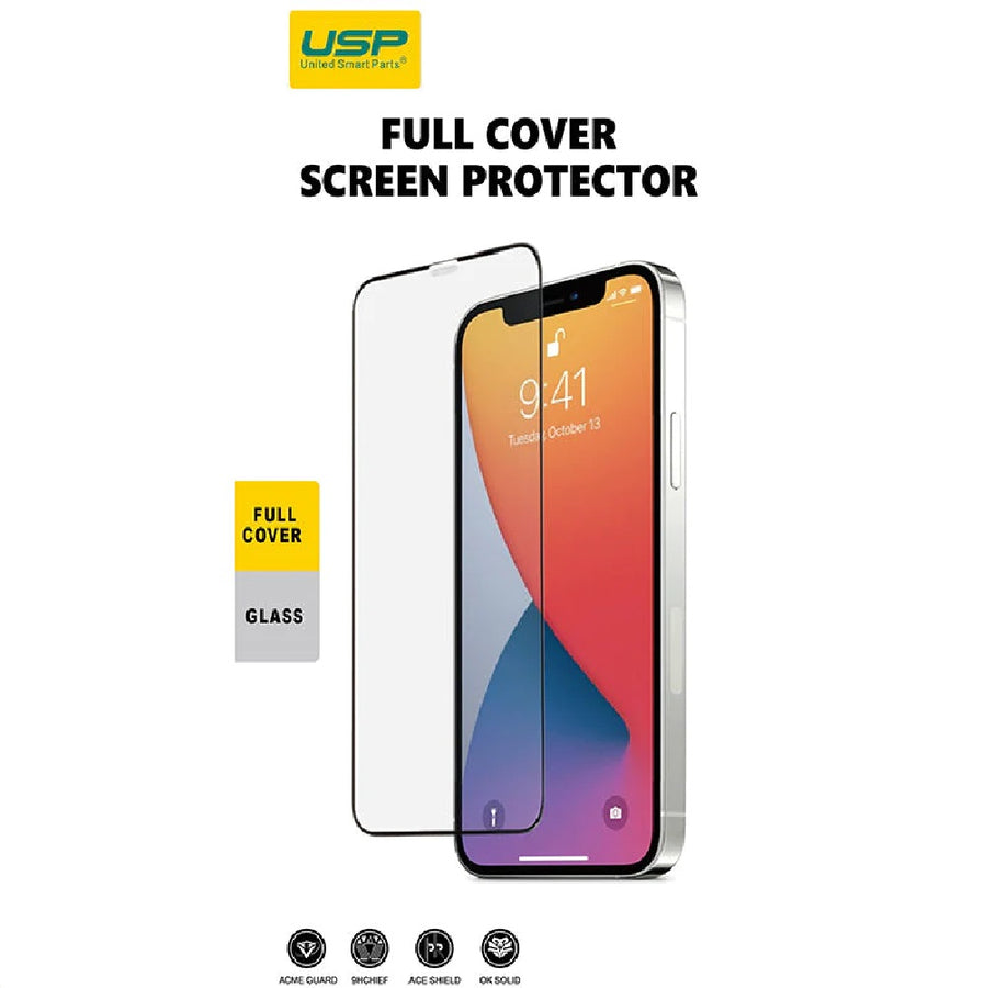 USP Apple iPhone 16e/ iPhone 14 / iPhone 13 / iPhone 13 Pro Tempered Glass Screen Protector : Full Coverage, 9H Hardness, Bubble-free,3 Years Warranty