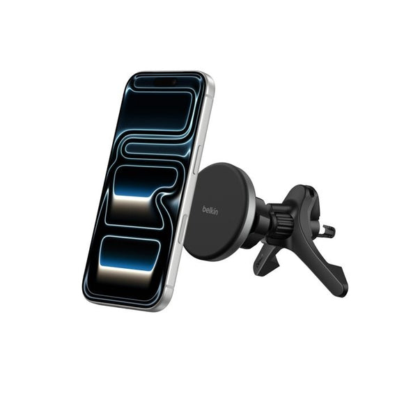 Belkin Magnetic Wireless Car Charging Vent Mount With Qi2 + 27W Car Adapter + USB-C Cable (1M) - Black (WIC010fqBK), 15W,