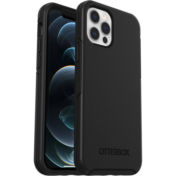 OtterBox Symmetry Apple iPhone 12 / iPhone 12 Pro Case Black - (77-65414), DROP+ 3X Military Standard, Raised Edges,