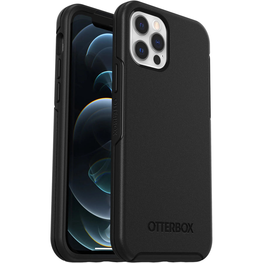 OtterBox Symmetry Apple iPhone 12 / iPhone 12 Pro Case Black - (77-65414), DROP+ 3X Military Standard, Raised Edges,