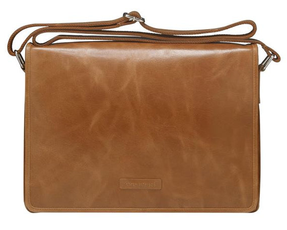HP Marselisborg 14' Leather Messenger Business Laptop Bag Handcrafted Golden Tan Briefcase Durable Adjustable Shoulder Strap