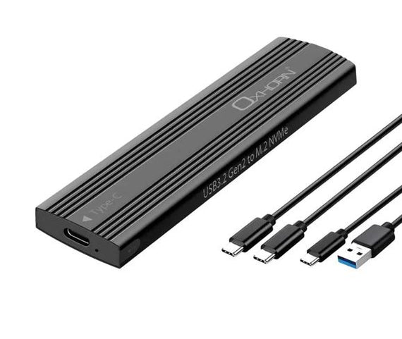 Just You PC Oxhorn USB C 3.2 Gen 2 M.2 NVMe NGFF Enclosure 10 Gbps B+M Key M.2 NVMe SSD up to 4TB 2280/2260/2242/2230