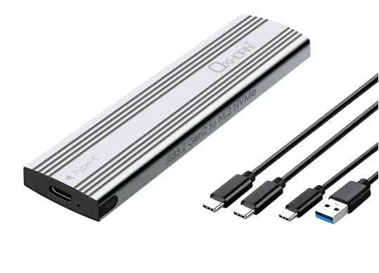Just You PC Oxhorn USB C 3.2 Gen 2 M.2 NVMe NGFF Enclosure 10 Gbps B+M Key M.2 NVMe SSD up to 4TB 2280/2260/2242/2230