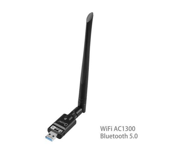 Just You PC Oxhorn USB Wireless + Bluetooth Combo Adapter Dual Band AC1300, Bluetooth 5.0 Supports Windows 11/10/8/7, Mac