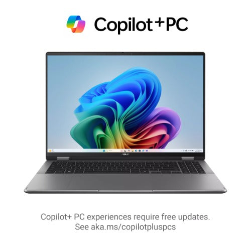 ASUS Notebook ASUS VivoBook 16 Flip 16' Notebook Intel Core Ultra 7 258V DDR5X 32GB 1TB SSD Grey Win 11 Pro Copilot+ PC 1Y