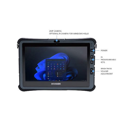 Durabook, U11, 11.6' FHD, Intel® Core™ i5-1230U, Windows 11, 8GB RAM, 256GB PCIe SSD, Wi-Fi 6E, Bluetooth v5.3, 2MP Front Camera, 3-year Warranty