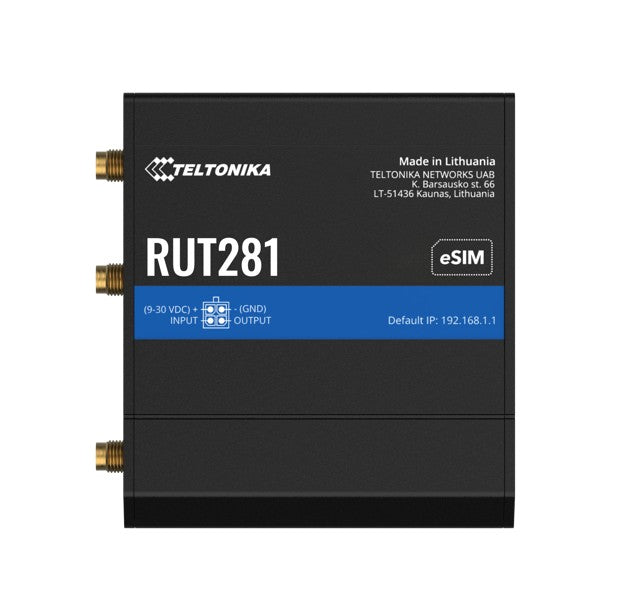 Teltonika RUT281 COMPACT GLOBAL LTE CAT 4 ROUTER, Telit, SIM & eSIM, AUTOMATIC FAILOVER, 2 x RJ45 Ports, PSU included IoT /