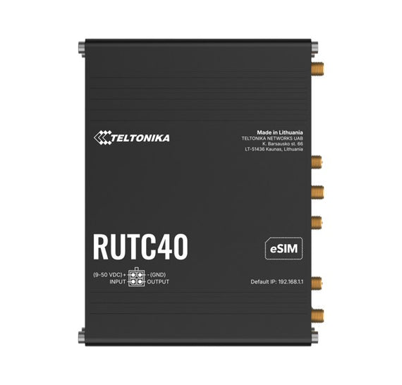 Teltonika RUTC40 GLOBAL 4G EDGE ROUTER, Dual-core, Dual-band Wi-Fi 6, connectivity powered by a Telit modem, eSIM, PSU