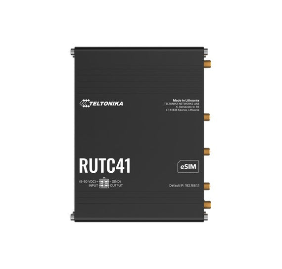 Teltonika RUTC41 4G EDGE ROUTER, Dual-core, Dual-band Wi-Fi 6, 1 GB RAM, and 8 GB flash memory, eSIM, PSU included. IoT /