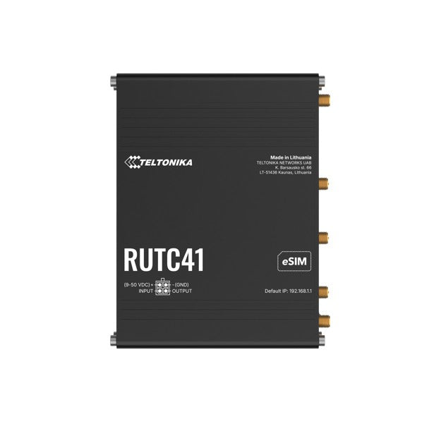 Teltonika RUTC41 4G EDGE ROUTER, Dual-core, Dual-band Wi-Fi 6, 1 GB RAM, and 8 GB flash memory, eSIM, PSU included. IoT /