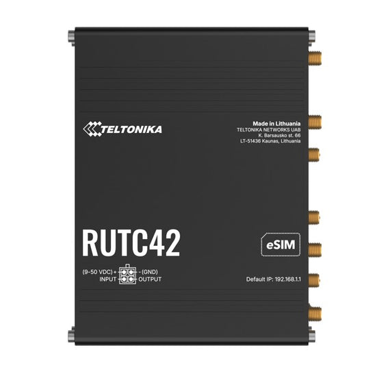 Teltonika RUTC42 DUAL MODEM EDGE ROUTER, LTE Cat 4 with dual modem, failover, load balancing, WI-FI 6, 5x Gigabit Ethernet