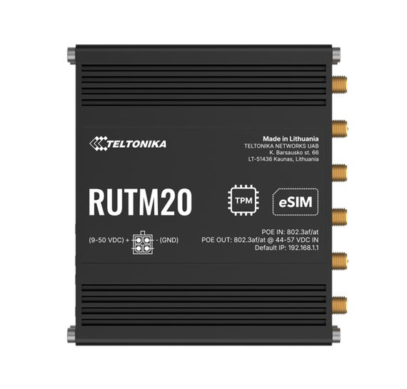 Teltonika RUTM20 COMPACT 5G ROUTER, Global 5G Telit, Dual SIM & eSIM, Active PoE, PSU included IoT / LTE NHT-RUTM20