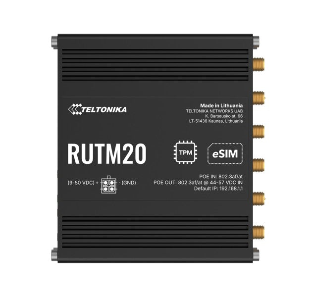 Teltonika RUTM20 COMPACT 5G ROUTER, Global 5G Telit, Dual SIM & eSIM, Active PoE, PSU included IoT / LTE NHT-RUTM20