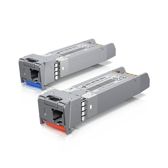 Ubiquiti UniFi, 2-Pack(OEM, Non-Retail Suggest),10 Gbps Bidirectional Single-Mode Optical,10 Gbps Throughput,Simplex LC Connector,Up to 10 km