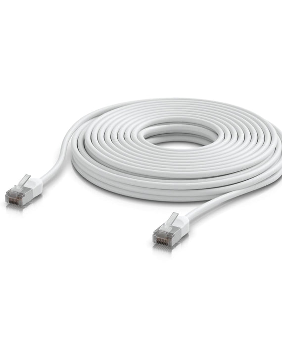 Ubiquiti UniFi Premium Patch Cable Outdoor, 12M, White, Ultra-thin, Rugged, Shielded Patch, Designed &Optimized, For 10 GbE