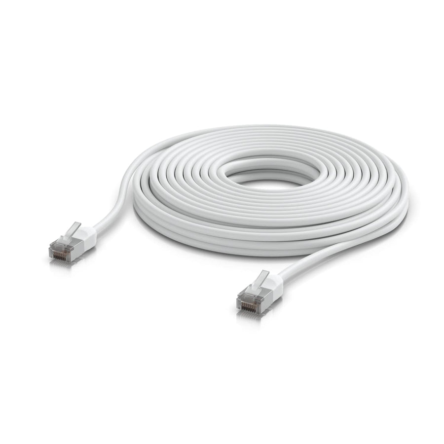 Ubiquiti UniFi Premium Patch Cable Outdoor, 12M, White, Ultra-thin, Rugged, Shielded Patch, Designed &Optimized, For 10 GbE