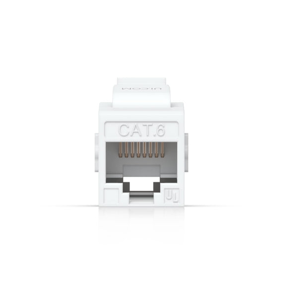 Ubiquiti Cat6 Keystone Coupler, 12-Pack, White, Pass-Through Cat6 Keystone Coupler For Connecting Pre-Terminated Ethernet Cables Seamlessly.