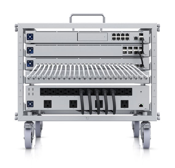 Ubiquiti Toolless Mini Rack, 6U-sized Device Rack with 24-port Blank Patch Panel, Can Assembled Without Tools, Lockable Casters