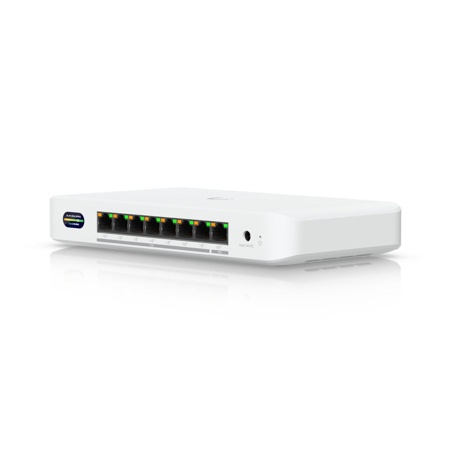 Ubiquiti Device Bridge Switch, Compact PoE+ Switch* (1) 10 GbE Port, (7) 2.5 GbE Ports, 6 GHz, WiFi 7 Integration, Seamless,