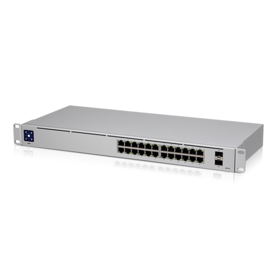 Ubiquiti UniFi 24 port Managed Gigabit Switch - 24x Gigabit Ethernet Ports, with 2xSFP - Touch Display - Fanless - GEN2,