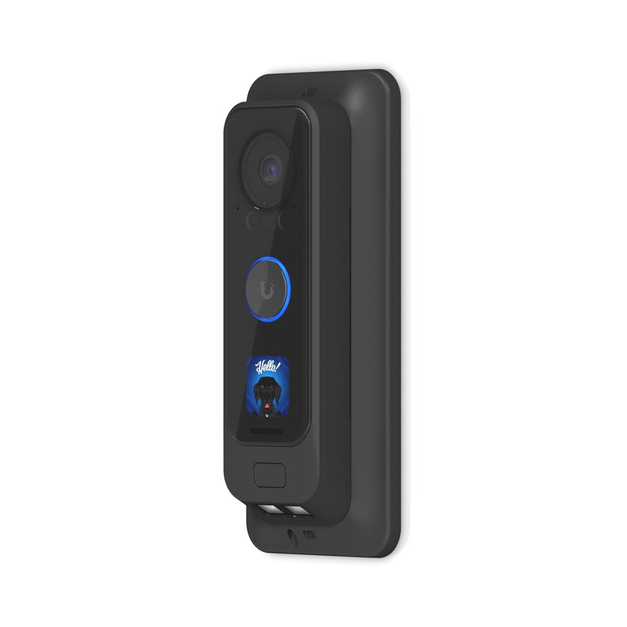 Ubiquiti G4 Doorbell Pro PoE Gang Box Mount, Black,Secure, Flat/ 25° Angled Wedge Angled Mounting Plate, Compatible