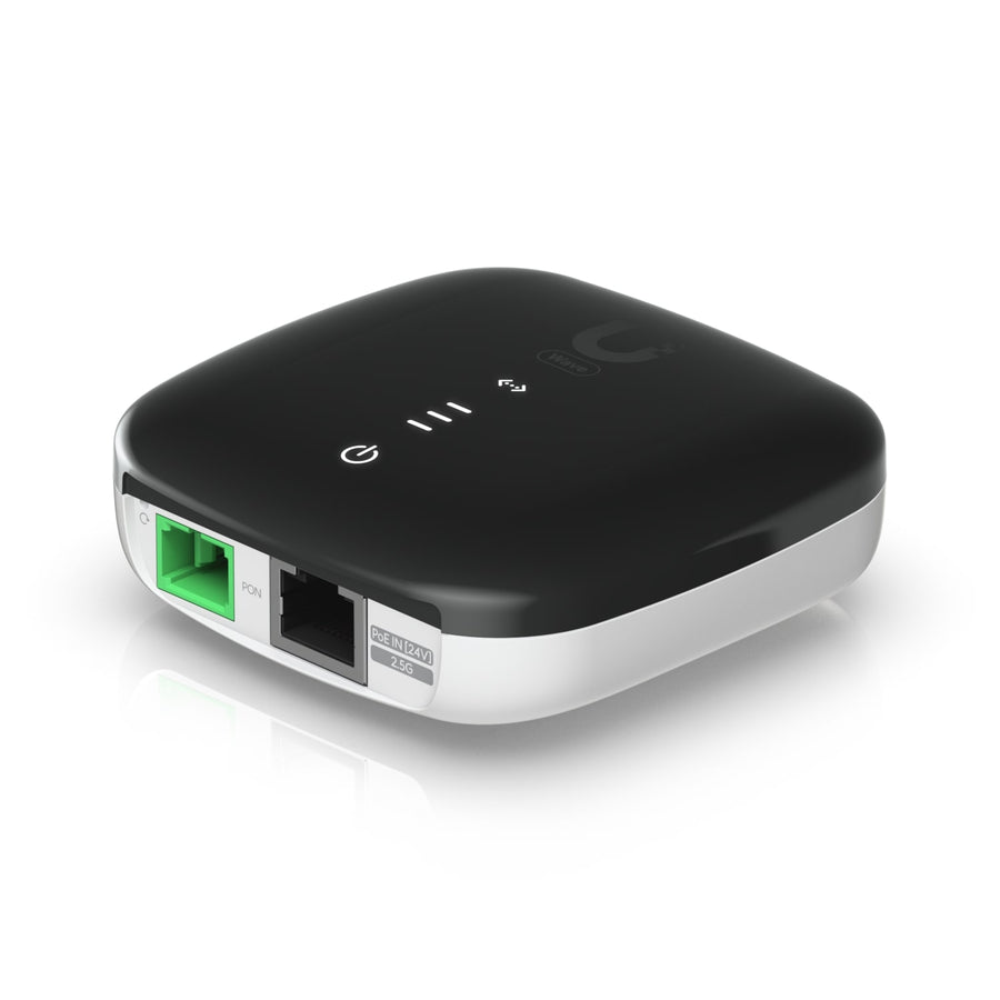 Ubiquiti WaveFiber ONU, A GPON Optical Network Unit With A 2.5 GbE Port, Delivers 1.2 Gbps Uplink / 2.5 Gbps Downlink Speeds At Distances Up To 20