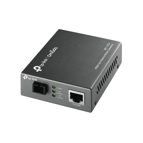 TP-Link MC112CS Media Converter SC WDM Monomodo Simplex 10/100Mbps RJ45 to 100M single-mode SC fiber Tx:1310nm Rx:1550nm up to 20km (LS)