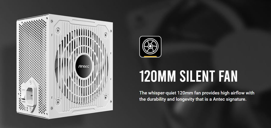 Antec CSK750DC White 80+ Bronze 4x PCIE 5.1, Continuous Power, DC to DC, Flat Cables. CircuitShield, Thermal,Reliable Value Power Supply 5yrs wty