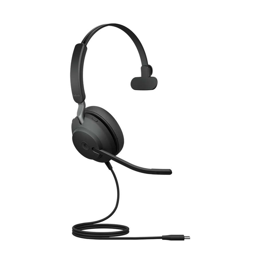 Jabra Evolve2 40 SE Wired USB-C MS Mono Headset, 360° BusyLight, Noise Isolationg Ear Cushions, 2Yr Warranty, Plug-and-play