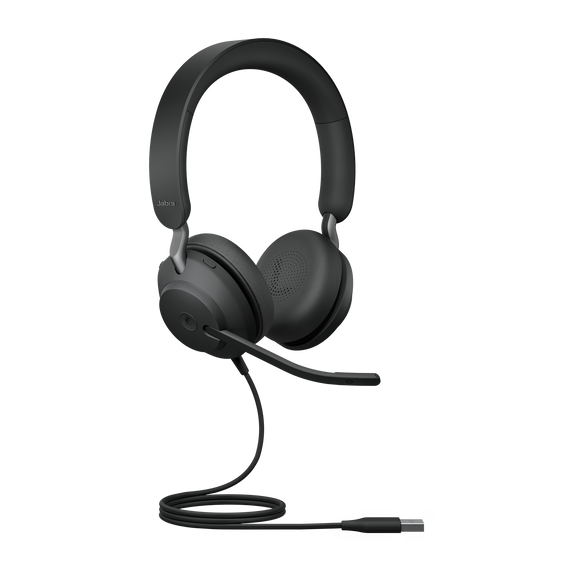 Jabra Evolve2 40 SE Wired USB-A MS Stereo Headset, 360° BusyLight, Noise Isolationg Ear Cushions, 2Yr Warranty, Plug-and-play, 3-Microphone Technology