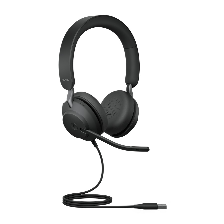 Jabra Evolve2 40 SE Wired USB-A MS Stereo Headset, 360° BusyLight, Noise Isolationg Ear Cushions, 2Yr Warranty, Plug-and-play, 3-Microphone Technology