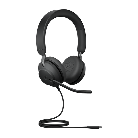 Jabra Evolve2 40 SE Wired USB-C MS Stereo Headset, 360° BusyLight, Noise Isolationg Ear Cushions, 2Yr Warranty, Plug-and-play, 3-Microphone Technology