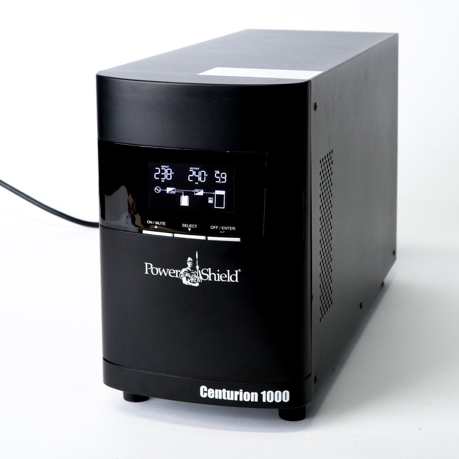 PowerShield Centurion Tower UPS 1000VA/900W, 10A input, 2 AUS sockets, 10A, C13 x 2, hot-swappable batteries, 2-year warranty