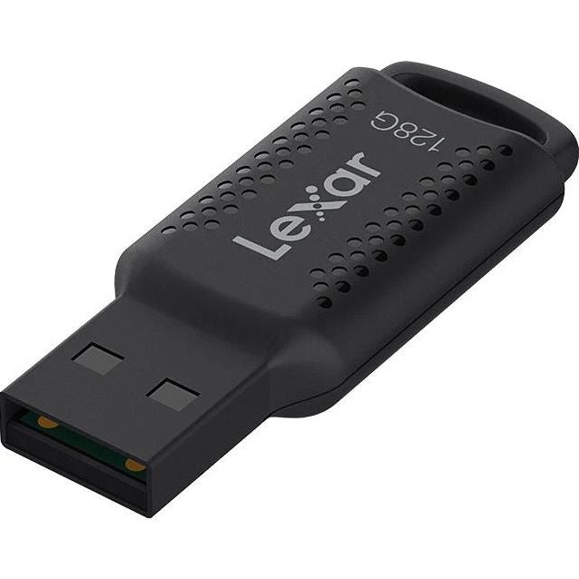 Lexar V400 128GB JumpDrive® USB3.2 Flash Drive, up to 100MB/s read, Black,Securely protect files with Lexar DataShield. 256-bit AES encryption for add
